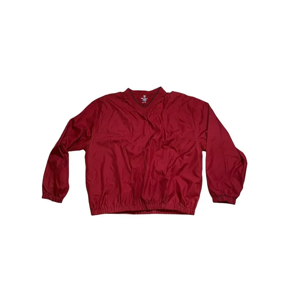 Pro Tour Cool Play men's red golf Windbreaker Pullover Jacket rain resist Sz L